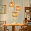 ZMH Pendelleuchte E27 3 Flammige Vintage Hängelampe Boho Papiergarn Deckenlamp, ohne Leuchtmittel Bild 2