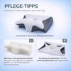 YaLiva_Decor® Kopfkissen ergonomisch, orthopädisch gegen Nackenschmerzen & mit Memory Foam, Grau, 62 x 34 x 12 cm Bild 5