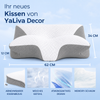 YaLiva_Decor® Kopfkissen ergonomisch, orthopädisch gegen Nackenschmerzen & mit Memory Foam, Grau, 62 x 34 x 12 cm Bild 2