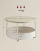 VASAGLE Couchtisch, Beistelltisch, Wohnzimmertisch mit Korb aus Stoff, modern, ∅75 x 45 cm, beige Bild 5