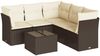vidaXL 6-tlg. Garten-Sofagarnitur mit Kissen Braun Poly Rattan 3217633 Bild 2