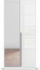 rauch Kleiderschrank Alba, Drehtürenschrank, Garderobenschrank, 2-türig, mit Spiegel, mit 1 Kleiderstange, 1 Einlegeboden und Schubladeneinsatz, Farbe Hochglanz Weiß/Weiß, Griffstange Grau metallic, Schwarz, 91x197x54cm Bild 2