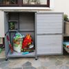 HABAU Gartenschrank Flachdach aus Holz mit Zinkdach, Grau, 76,5 x 56,5 x 114 cm Bild 3