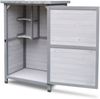 HABAU Gartenschrank Flachdach aus Holz mit Zinkdach, Grau, 76,5 x 56,5 x 114 cm Bild 2
