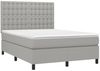 vidaXL Boxspringbett mit Matratze Hellgrau 140x190 cm Stoff 3142089 Bild 3