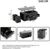 KLAM HOME Couchtisch Höhenverstellbarer LED-Couchtisch Weiß mit 2 Hockern (Hochglanz Sofatisch mit 2 Schubladen & Stauraum), Multifunktionaler Wohnzimmertisch bis 50kg Tragkraft Bild 3