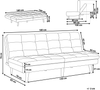 Schlafsofa 3-Sitzer Polsterbezug kobaltblau RONNE Bild 2