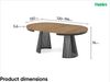 MEBLINI Esstisch Rund Ausziehbar aus Metall - 120-196x76cm - CONEY - Lefkas Eiche/Schwarz Matt - Loft - Esszimmertisch Modern - Küchentisch - Ausziehtisch - Round Dining Table Bild 3