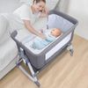 Rutaqian Babybett Babybett, 3-in-1 Babybett mit 6-fach Höhenverstellung und Moskitonetz, Konvertierbar zur Wiege & eigenem Stubenwagen, Mit Rollen und Staufach Bild 2