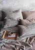 Irisette Mink Flausch Cotton Bettwäsche 135x200 Weboptik blau rost 8871-20 Bild 3