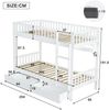Etagenbett aus Kiefernholz mit Stauraum, 90x200 cm, Weiß, ohne Matratze Bild 4