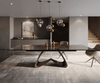 Esstisch Edge 200-300x100 Keramik Emperador Extra Lucidato Dunkelbraun W-Gestell Effektfinish Titan ausziehbar Bild 2