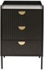 Kommode HWC-O39, Highboard Schrank, 3 Schubladen Melamin MDF 77x50x42cm ~ Holzoptik schwarz Bild 5