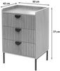 Kommode HWC-O39, Highboard Schrank, 3 Schubladen Melamin MDF 77x50x42cm ~ Holzoptik schwarz Bild 3