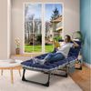 Meulbaty Klappbett Klappbar Sonnen Liege für Balkon/Garten, mit Auflage und Seitentasche (1-St) mit 5-stufiges Verstellmechanismus und 2.3-3cm Matratze Bild 3