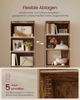 VASAGLE Bücherregal mit verstellbaren Regalböden, Sideboard, 3 Schubladen, platzsparend, braun Bild 3