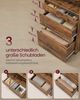 VASAGLE Bücherregal mit verstellbaren Regalböden, Sideboard, 3 Schubladen, platzsparend, braun Bild 4