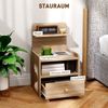 Beistelltisch mit Schublade & Fach, 40x35x66 cm, melaminbeschichtete Spanplatte, Naturholz Bild 2