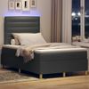 vidaXL LED Boxspringbett mit Matratze Dunkelgrau 120 x 190 cm Stoff 3343006 Bild 5