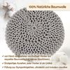 Amagohome Sitzhocker Sitzpouf Strickhocker Pouf Ø45 H30cm Bodenkissen Indoor Baumwolle recy Bild 2