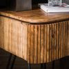 Nachttisch Vagula Mangoholz mit Metallgestell, modernes Wellen-Design, Natur, mit Schublade Bild 2