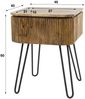Nachttisch Vagula Mangoholz mit Metallgestell, modernes Wellen-Design, Natur, mit Schublade Bild 5