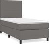 vidaXL Boxspringbett mit Matratze Grau 80x200 cm Kunstleder 3142693 Bild 2