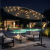 Swing&Harmonie Sonnenschirm mit LED Beleuchtung Luxus Ampelschirm 300 / 350cm, Garten Schirm inkl. Abdeckhaube Bild 2