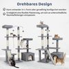 Kratzbaum mit Drehbares Design Katzenbaum mit Katzenhöhle & Rampe Kletterbaum Hellgrau Bild 5
