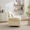Relaxsessel Beige mit 360°-Drehfunktion, Chenille-Bezug, Oversized-Design und ergonomischem Stützkissen,96x116x84 cm Bild 4