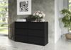 meble masztalerz Kommode Schwarz Matt mit 6 Schubladen 140 cm, Sideboard Wohnzimmer, Kommode Schlafzimmer H: 78,5cm, B: 138,6 cm, T: 39 cm Kommode mit Schubladen, Schubladenschrank Bild 3