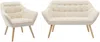 Vente-unique - CASERTA Sofa and armchair set Stoff Beige - B 73 cm x H 77 cm x L 127 cm82 cm Bild 2