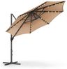 Songmics Sonnenschirm, Ampelschirm, 300 cm, 28 Solar-LED-Leuchten, UPF 50+, Gartenschirm, um 360° drehbar, Neigungswinkel stufenlos verstellbar, mit Kurbel, Kreuzfuß,kamelbraun Bild 4