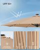 Songmics Sonnenschirm, Ampelschirm, 300 cm, 28 Solar-LED-Leuchten, UPF 50+, Gartenschirm, um 360° drehbar, Neigungswinkel stufenlos verstellbar, mit Kurbel, Kreuzfuß,kamelbraun Bild 3