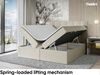 MEBLINI Boxspringbett NILS 160x200 cm mit Bettkasten - H3/Beige Webstoff Polsterbett - Doppelbett mit Topper & Bonellfederkern-Matratze Bild 3