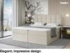 MEBLINI Boxspringbett NILS 160x200 cm mit Bettkasten - H3/Beige Webstoff Polsterbett - Doppelbett mit Topper & Bonellfederkern-Matratze Bild 2