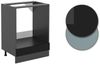 Herdumbauschrank R-Line Schwarz Hochglanz 60 cm ohne Arbeitsplatte Vicco Bild 3