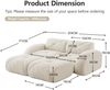 Flieks Modulares Sofa 2-Sitzer mit 2x Hocker, Cloud Sofa mit runden Armlehnen, Chenille weich, rahmenlos bodennah, Lounge Sofa, Beige Bild 4