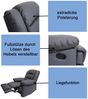Fernsehsessel HWC-G15, Relaxsessel Liege Sessel, Leder + Kunstleder 101x87x100cm ~ schwarz Bild 2