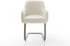 Freischwinger Greg-Flex Teddystoff Beige Freischwinger flach Effektfinish Titan Taschenfederkern Bild 2
