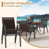 4er Set Gartenstühle stapelbar Stapelstühle aus Textilene und Metallgestell 56 x 70 x 84 cm Braun Bild 5