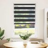 vidaXL Doppelrollo Schwarz 85x100 cm Stoffbreite 80,9 cm Polyester 4014206 Bild 2