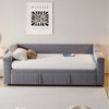 Merax Daybett 90/180x190cm mit Ablagefächern und Ausziehbett (Polsterbett, 1 tlg), Schlafsofa Tagesbett mit Bluetooth-Stereo & USB-Ladeanschluss, Samt Bild 2