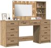 vidaXL Schminktisch mit Schubladen 3 pcs Artisan-Eiche Holzwerkstoff 3334217 Bild 3