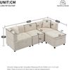 Merax Ecksofa, 3-Sitzer-Sofa, mit Stauraum, L-förmiges Ecksofa mit abnehmbarem Fußhocker und 2 Kissen, Beige Bild 4