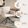 Merax Esszimmerstühle Set, (4 st), 4er-set, Gepolsterter Sessel mit 4 Metallbeinen, 360° Lässiger Drehstuhl, Wohnzimmer Schlafzimmerstuhl, Arbeits- und Schreibtischstuhl, Lordosenstütze, Samt, Beige Bild 5