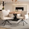 Merax Esszimmerstühle Set, (4 st), 4er-set, Gepolsterter Sessel mit 4 Metallbeinen, 360° Lässiger Drehstuhl, Wohnzimmer Schlafzimmerstuhl, Arbeits- und Schreibtischstuhl, Lordosenstütze, Samt, Beige Bild 3