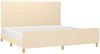 Doppelbett, Bettgestell Modernen ohne Matratze Creme 200x200 cm Stoff d2026e Bild 3