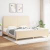 Doppelbett, Bettgestell Modernen ohne Matratze Creme 200x200 cm Stoff d2026e Bild 2