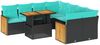 vidaXL 9-tlg. Garten-Sofagarnitur mit Kissen Schwarz Poly Rattan 3327690 Bild 2